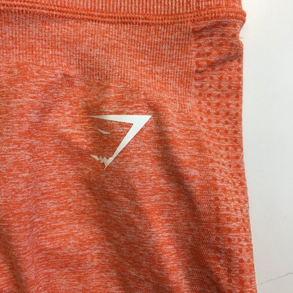 GYMSHARK Orange Zip Pocket Ruching Butt Enhancer Stretch Activewear Legging - Picture 4 of 14